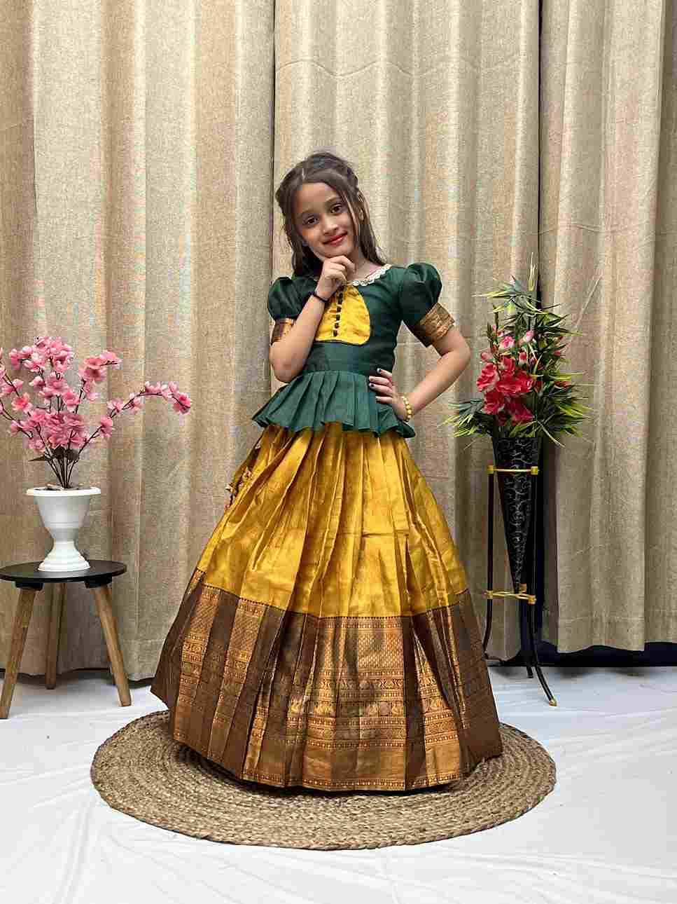 Kids Lehenga Vol-6 By Fashid Wholesale 01 To 06 Series Designer Beautiful Collection Occasional Wear & Party Wear Lichi Silk Lehengas At Wholesale Price